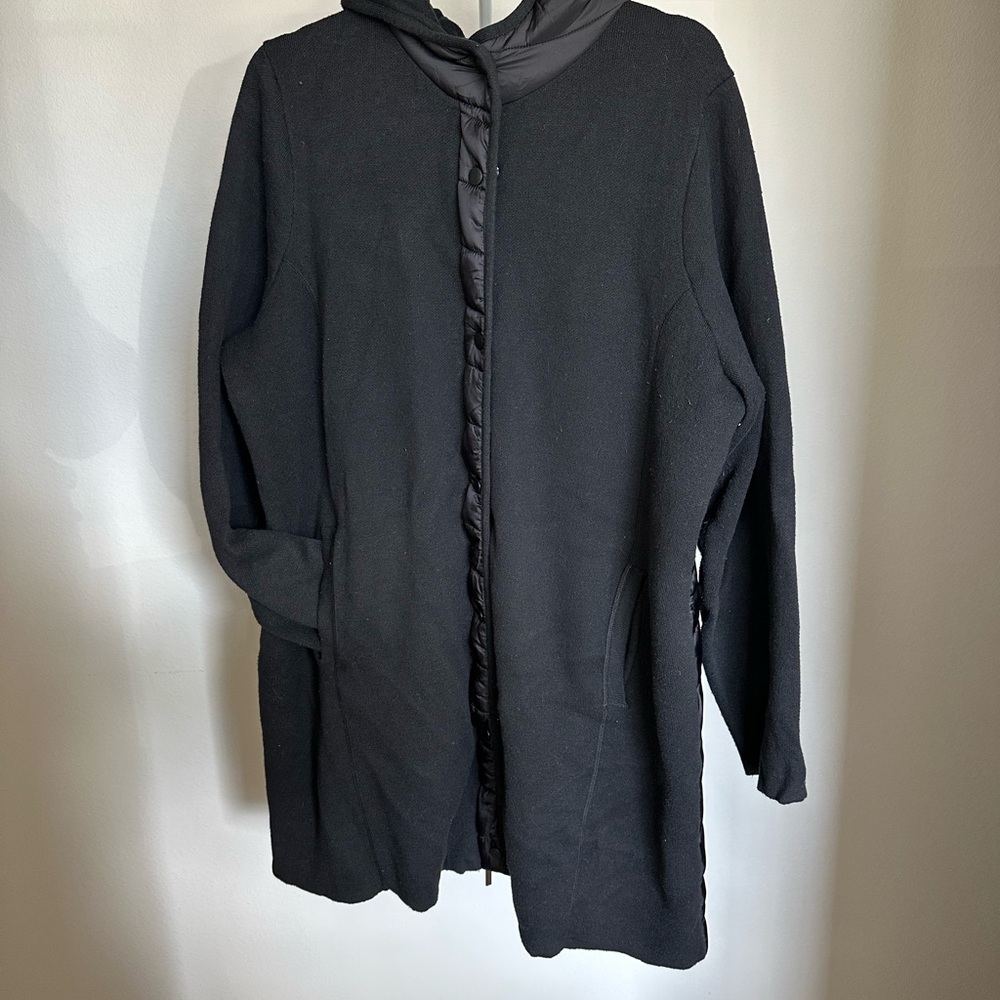 Max Studio Black Hooded Jacket